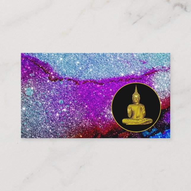 Tarjeta De Visita *~* Meditación del Buda Purpurina del Universo Arc (Anverso)