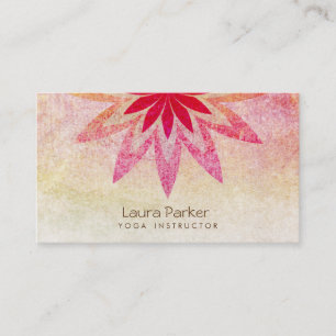 Tarjeta De Visita Meditación del instructor de la yoga de la flor d