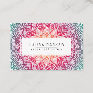 Tarjeta De Visita Meditación del instructor de la yoga de la mandal