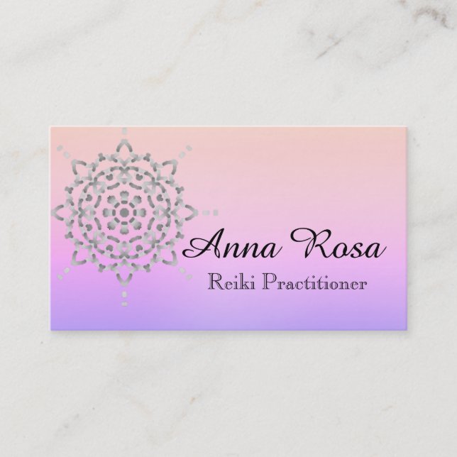 Tarjeta De Visita Meditación del masaje de la yoga de Reiki del (Anverso)