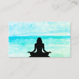 Tarjeta De Visita Meditación del Mindfulness de la playa del océan