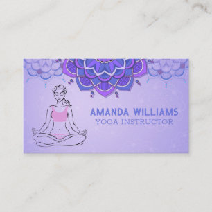 Tarjeta De Visita Meditación femenina   Lotus Pose   Yoga
