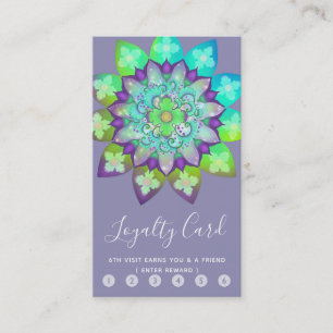 Tarjeta De Visita Meditación Flor Mandala en Morado Lealtad