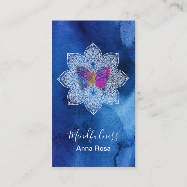 Tarjeta De Visita *~* Meditación La Mentalidad Del Yoga Mandala Mari (Anverso)
