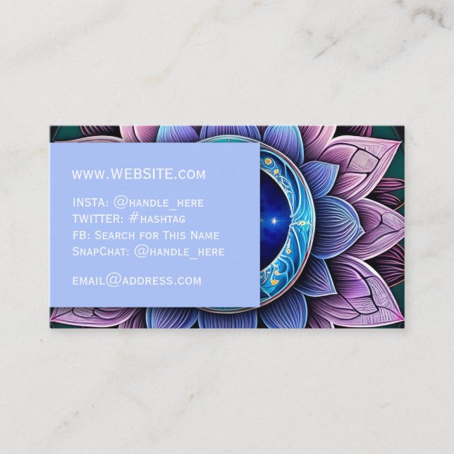 Tarjeta De Visita Meditación Lotus Yoga Flow Profesional Ejecutivo (Anverso)