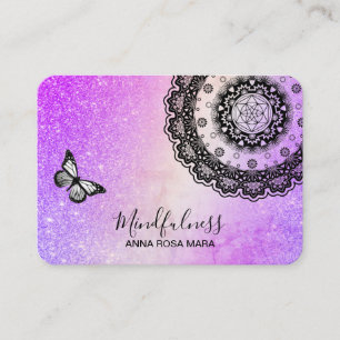 Tarjeta De Visita *~* Meditación Mandala Mariposa Yoga Reiki