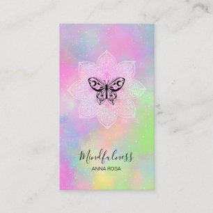 Tarjeta De Visita *~* Meditación Mentitud Mandala Mariposa Yoga