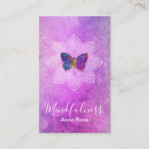 Tarjeta De Visita ** Meditación Mentitud Yoga Mandala Mariposa