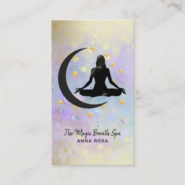 Tarjeta De Visita *~* Meditación Mujer Oro + Yoga de la Conciencia d (Anverso)
