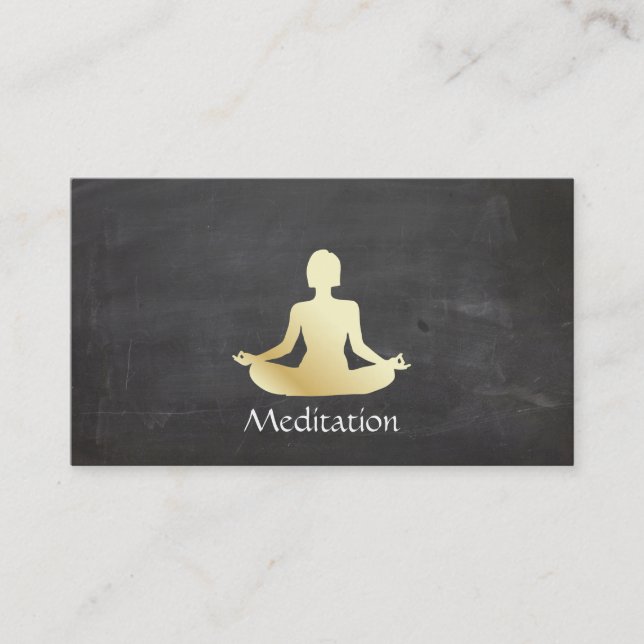 Tarjeta De Visita Meditación (oro) Fondo del tablero (Anverso)