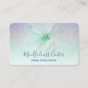 Tarjeta De Visita *~* Meditación QR Reiki Yoga Flor Purpurina floral