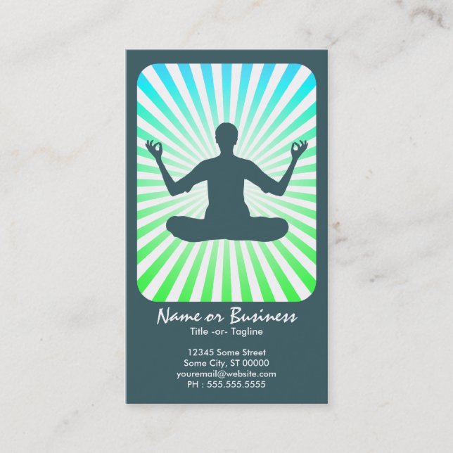 Tarjeta De Visita meditación: rayos retros (Anverso)