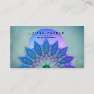 Tarjeta De Visita Meditación Verde azulada púrpura Etnia holística L