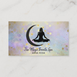 Tarjeta De Visita *~* Meditación Yoga Gold Woman + Moon Mentileza