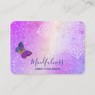 Tarjeta De Visita *~* Meditación Yoga Reiki . Mariposa Mandala