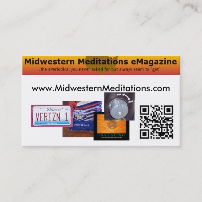 Tarjeta De Visita Meditaciones del Mid West (Anverso)