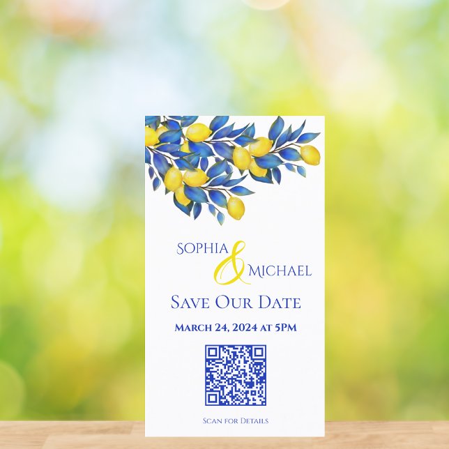 Tarjeta De Visita Mediterranean-Lemons-Save the Date-QR code- (Mediterranean-Lemons-Save the Date-QR code)