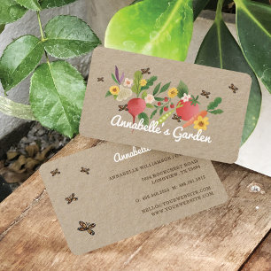 Tarjeta De Visita Medley de huertos y mariposas rusas