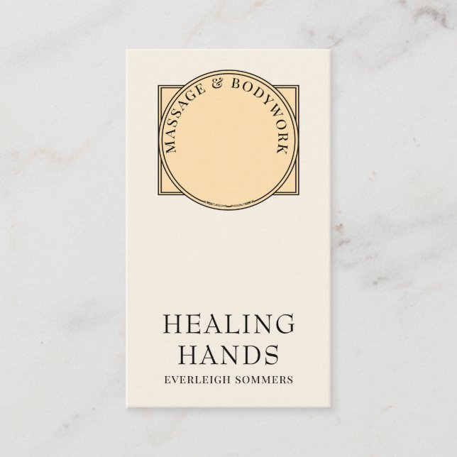 Tarjeta De Visita Mehndi Henna Massage Healing Arts Hands Business C (Anverso)