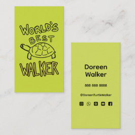 Tarjeta De Visita Mejor Caminador de Tortugas del Mundo