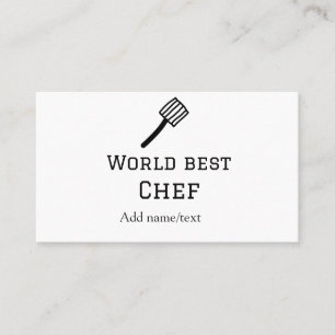 Tarjeta De Visita Mejor chef del mundo añadir nombre de la cocina de