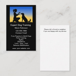 Tarjeta De Visita Mejor instructor de entrenamiento canino de perros