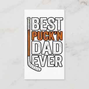 Tarjeta De Visita Mejor padre de hockey con puck Ever Vector Design_