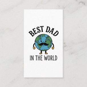 Tarjeta De Visita Mejor Papá del Mundo Earth Mustache Camiseta Diseñ