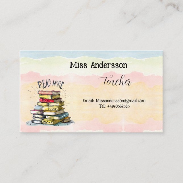 Tarjeta De Visita Mejor profesor en el Ilustracion mundial (Anverso)