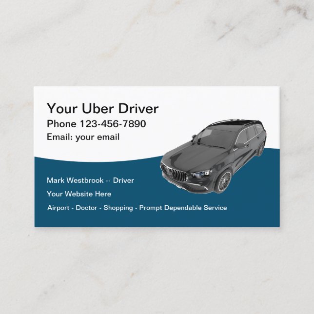 Tarjeta De Visita Mejor Servicio de Taxi de Hailing de Ride (Anverso)