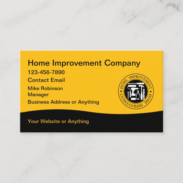 Tarjeta De Visita Mejora del hogar Construcción moderna (Anverso)