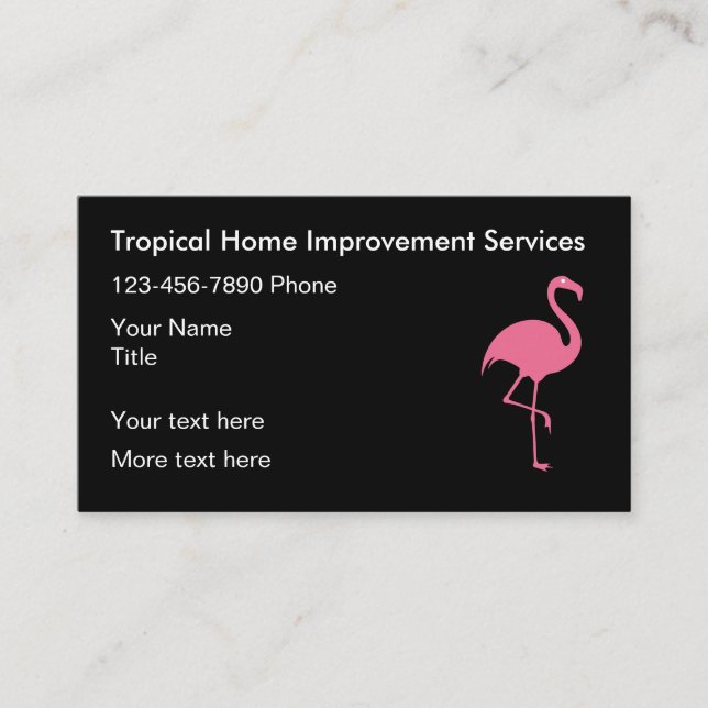 Tarjeta De Visita Mejora del hogar del flamenco tropical  (Anverso)