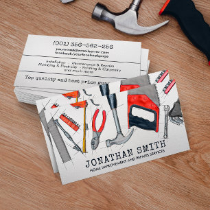 Tarjeta De Visita Mejora y reparación del hogar y servicios de mano