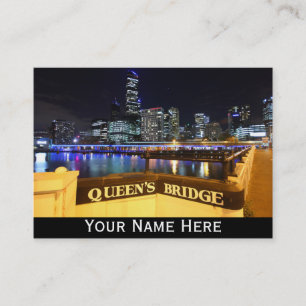 Tarjeta De Visita Melbourne CBD Queens Bridge City Lights