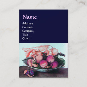 Tarjeta De Visita Melocotones, ciruelas y hojas de temporada