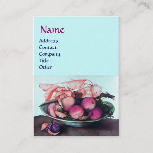 Tarjeta De Visita Melocotones FRUTALES, Prunes, Sale Azul Verde azul