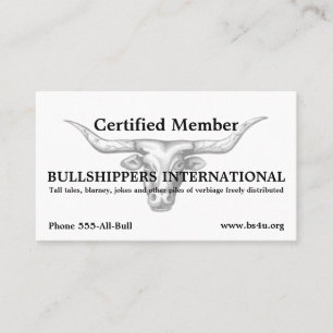 Tarjeta De Visita Membresía de Bullshippers Internacional 