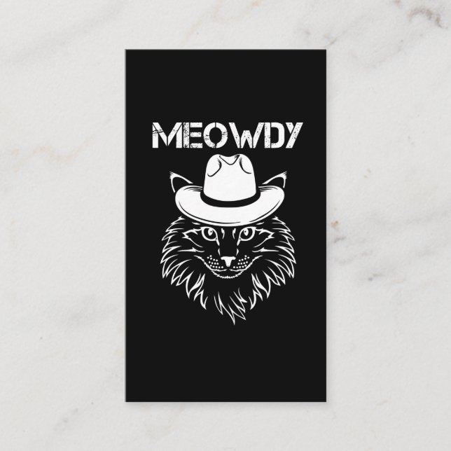 Tarjeta De Visita Meme para animales occidentales del gato Meowboy (Anverso)