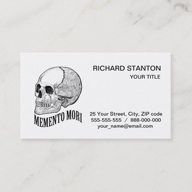 Tarjeta De Visita Memento mori (Anverso)