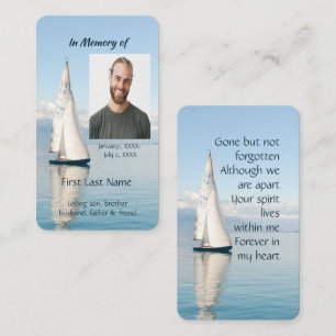 Tarjeta De Visita Memoria Memorial Keepsake marinero, velero
