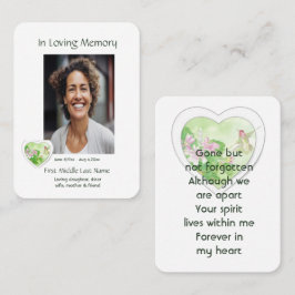 Tarjeta De Visita Memorial, celebración de la vida, Service Hummingb