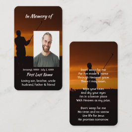 Tarjeta De Visita Memorial Cristiano Keepsake Golfer Golf