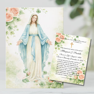 Tarjeta De Visita Memorial de funeral católico irlandés de la Madre 