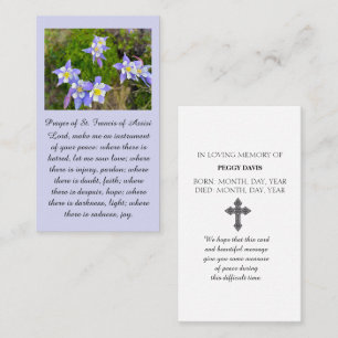 Tarjeta De Visita Memorial en Casa Segura Azul, Violeta, Amarillo, O