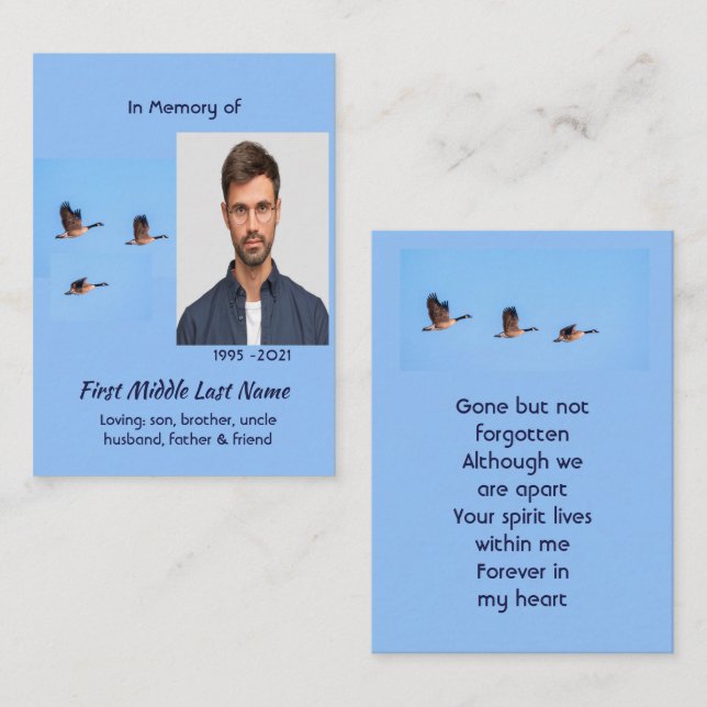 Tarjeta De Visita  Memorial Keepsake  Canada Goose Outdoors (Anverso / Reverso)