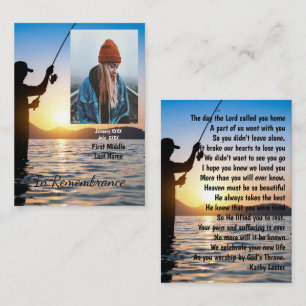 Tarjeta De Visita Memorial Keepsake Fishman Fishing Fish