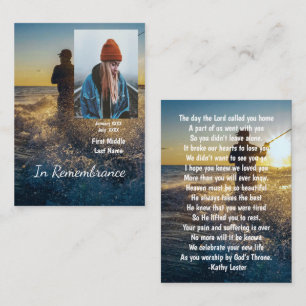Tarjeta De Visita Memorial Keepsake Fishman Fishing Fish