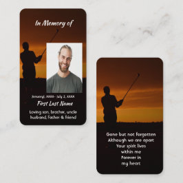 Tarjeta De Visita Memorial Keepsake Golfer Golf