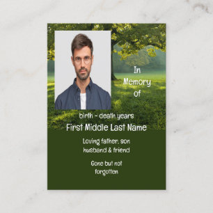 Tarjeta De Visita Memorial Keepsake Hermoso jardín de árbol de sombr