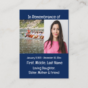 Tarjeta De Visita Memorial Keepsake Kayaking Kayaker